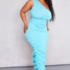 Plus Blue One Shoulder Textured Midi Dress -Goremje Style 000534d0f16222bd04605b726bd02efcbdc92c19 cnd9986 3