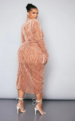 Plus Mocha Zebra Devore High Neck Draped Midi Dress 8 Plus Mocha Zebra Devore High Neck Draped Midi Dress -Goremje Style 004f18518c80f075eddb8c63d4631ee6f42dbb5d cnd8603 2