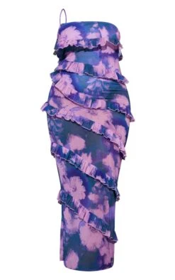 Plus Purple Printed One Shoulder Ruffle Maxi Dress -Goremje Style 02a4b5099bc9066433e6c48e09c2385804e85cbb cnd4865 5