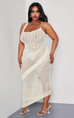 Plus Cream Knitted Low Back Maxi Dress -Goremje Style 03984c0cf0caf009f07a648e11309e98160d9cd5 cne0652 3