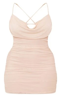 Shape Stone Mesh Cowl Bralette Detail Ruched Bodycon Dress -Goremje Style 03ecd8c79aa0b5e0b9dadff3678e1d6c883d2fb9 cmz9158 6