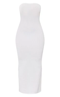 Shape White Textured Bandeau Midaxi Dress -Goremje Style 0418d02c74cd5cc7b7a8816f8f21a7a12a9f7821 cna2346 6
