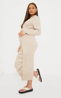 Maternity Stone Knitted Asymmetric Buttons Ruched Bump Midi Dress 9 Maternity Stone Knitted Asymmetric Buttons Ruched Bump Midi Dress -Goremje Style 044ca38badefb90a24077f33ed1bc4ed6e181981 cms8021 4