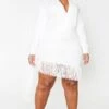 Plus White Long Sleeve Tassel Hem Drape Detail Bodycon Dress -Goremje Style 0732390de13d75a49f2efc6af4d7ec77fb5fe8fd cmh1747 1
