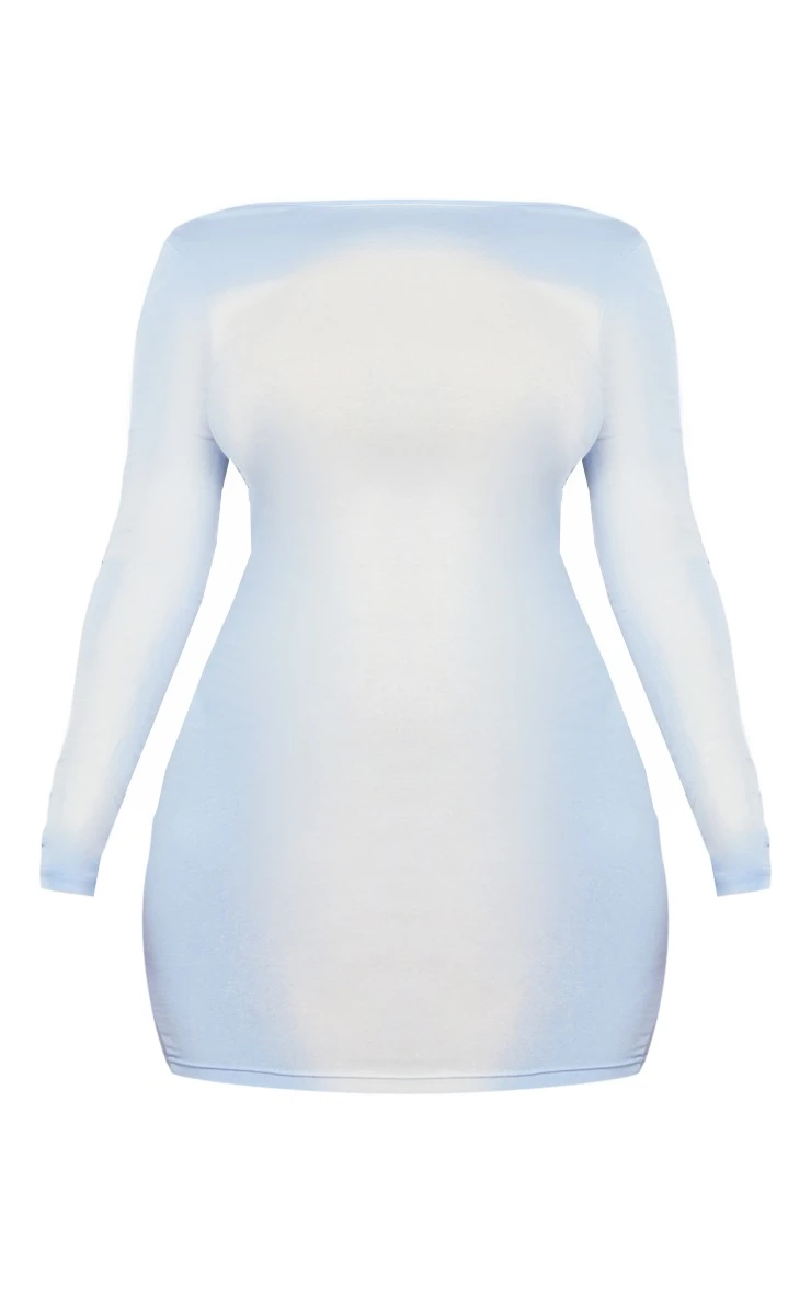 Shape Pale Blue Ombre Printed Open Back Mini Dress 7 Shape Pale Blue Ombre Printed Open Back Mini Dress - Image 5