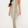Shape Taupe Snake Print Halterneck Midaxi Dress -Goremje Style 0a3a7cd7bdcf10d3b7336cd71016d7a301cc2f96 CLZ4830 1