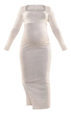 Maternity Cream Ribbed Long Sleeve Side Split Maxi Dress 11 Maternity Cream Ribbed Long Sleeve Side Split Maxi Dress -Goremje Style 0a7bab148898e56a57a07050b245cf1e6a487fdd cmp4023 6
