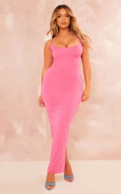 Shape Hot Pink Strappy Back Slinky Ruched Bum Midaxi Dress -Goremje Style 0aa170761313861900fdff3f6b274f988cd71f76 cne0491 2