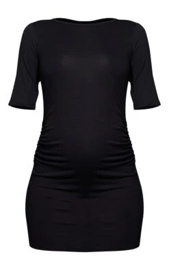 Maternity Black Basic Short Sleeve T Shirt Dress -Goremje Style 0b5942b49bae8e2ab6f26c4b8ceafb9069438021 cms1149 5