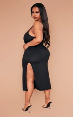 Plus Black Jersey Split Midi Dress -Goremje Style 0bfb9c3f275121096d3ba92ebb9623756d76d2a6 cml2261 3