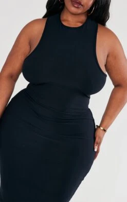 Plus Black Soft Touch Racer Neck Bodycon Dress -Goremje Style 0c1f6aae6719ac893f9c2af26a7bea4fc476bde9 cnc9596 4