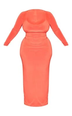 Plus Orange Slinky Strappy Sleeve Detail Maxi Dress -Goremje Style 0d37501198b0499abc05e16d97136bef91a9445b cnd8785 5