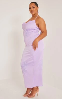 Plus Lilac Halterneck Satin Embroidered Maxi Dress -Goremje Style 0d8b18cef641b140ab8d5033e8bf6feff2b98a8e cne0715 3