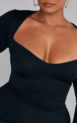 Plus Black Sweetheart Neck Long Sleeve Midi Dress -Goremje Style 0db2b44234af4e07a75c519d0ca43582033d60b9 cnc5159 4