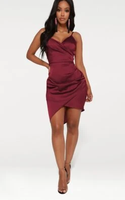 Shape Burgundy Satin Wrap Dress 11 Shape Burgundy Satin Wrap Dress -Goremje Style 103ea2fcbc9f1497d7c069a53fe1733e1b443754 CLU4305 4