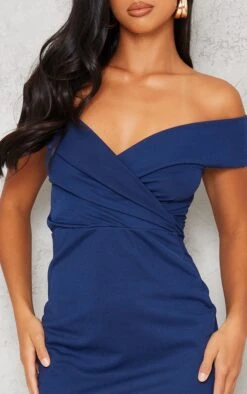 Petite Navy Bardot Fold Detail Extreme Split Maxi Dress -Goremje Style 10d568589910a6dfcd2f12d8a68da0dac0b14139 cna9527 4