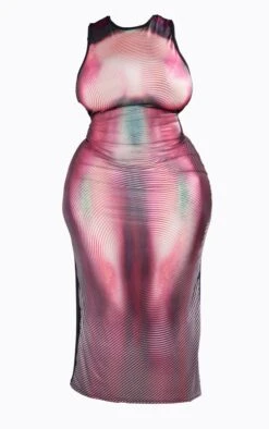 Plus Pink Ombre Body Print Slinky Maxi Dress -Goremje Style 1153c81f162953a91837403f8ab21fe20d1107bf cnd2865 5