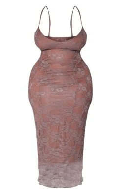 Plus Chocolate Lace Strappy Midi Dress -Goremje Style 116dffcbd86ec7770e9f624900769200bd144f10 cnb0091 5