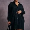 Plus Black Plisse Oversized Shirt Dress -Goremje Style 11a0f2990b6a3739f58d1c1fe653ae975df939ec cnc5106 1