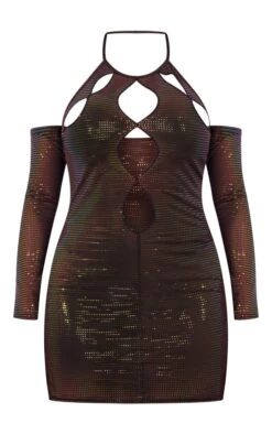Shape Chocolate Brown Glitter Mesh Cut Out Front Bardot Sleeve Bodycon Dress 11 Shape Chocolate Brown Glitter Mesh Cut Out Front Bardot Sleeve Bodycon Dress -Goremje Style 12c6c59579e1a40ec7b39a68b2037b7467218d97 cnb7607 5