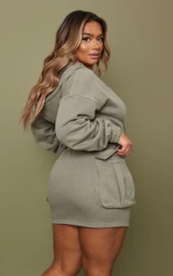 Shape Sage Khaki Plunge Utility Wrap Pocket Sweater Dress -Goremje Style 14a33850bc7db5e2fcf8770a7de7cd1b4240902a cnc5040 2