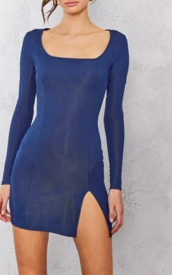 Tall Navy Rib Split Hem Square Neck Long Sleeve Bodycon Dress 10 Tall Navy Rib Split Hem Square Neck Long Sleeve Bodycon Dress -Goremje Style 14b81d6c3b240db4e77cfa978e4d48f539181391 cnd4341 4