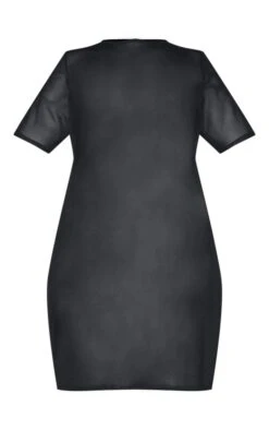 Plus Black Mesh T Shirt Dress -Goremje Style 154ed2f7920030fde29d37b6725b2c4f65ce15ec CLZ8550 3