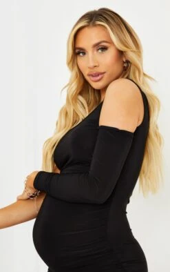 Maternity Black One Sleeve Midi Dress 10 Maternity Black One Sleeve Midi Dress -Goremje Style 159779fc911d1e70c65b1da31ae9c5cd8ae9a8b2 cmq2108 5