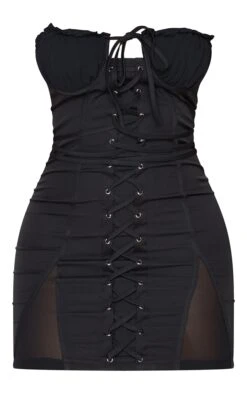 Shape Black Cup Detail Lace Up Bodycon Dress -Goremje Style 16940455687b39ce36ec2466fe8519817d66a00e cmt5641 6