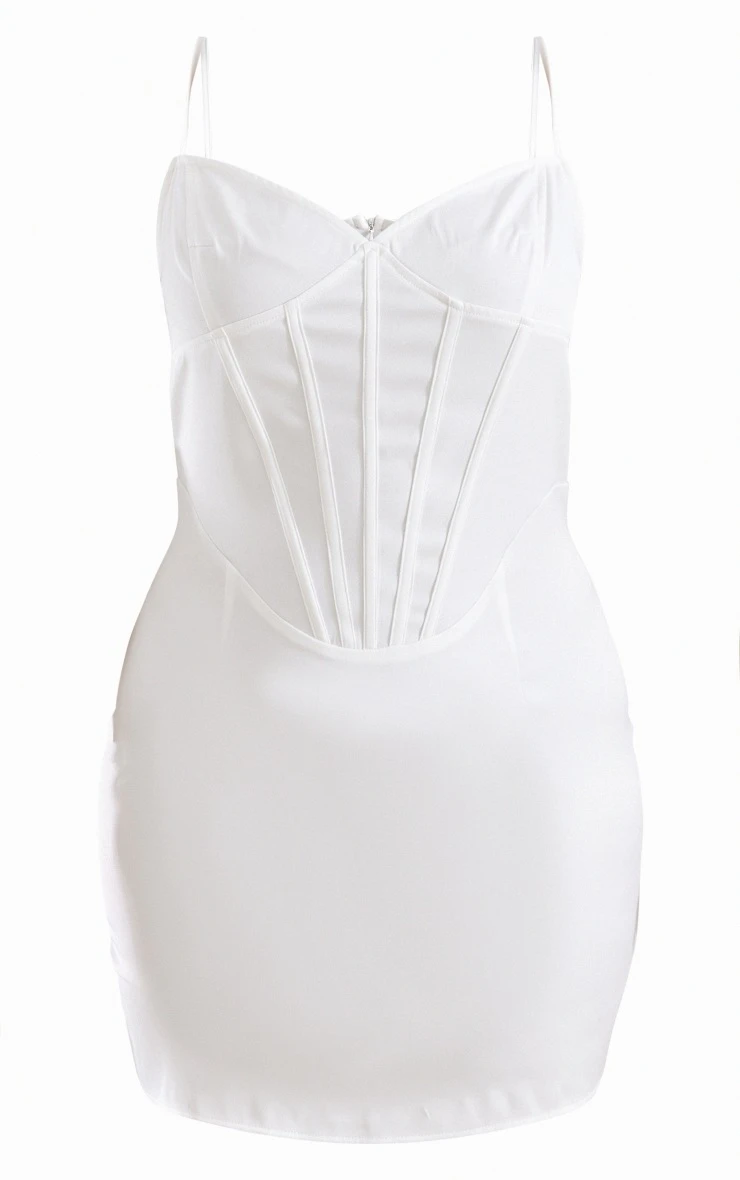 Plus White Strap Detail Bodycon Dress 7 Plus White Strap Detail Bodycon Dress - Image 5