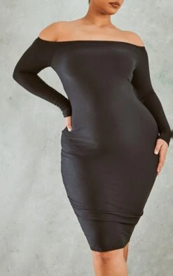 Plus Black Soft Touch Bardot Bodycon Dress 10 Plus Black Soft Touch Bardot Bodycon Dress -Goremje Style 18b34e19223c16e7c1dc1f43cf41afe2033ee7cc cnc9615 4