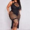 Plus Black Halterneck Tassel Detail Knitted Beach Dress -Goremje Style 19476a13b7fdf9aad2a4089058d490c5c7ff3dfd cnd2851 1
