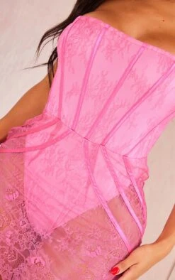 Shape Hot Pink Lace Corset Mini Dress -Goremje Style 19509babcc21ac0bbde83d3ab854ac84874450eb cne0602 4
