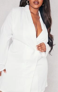 Plus White Oversized Double Breasted Blazer Dress -Goremje Style 196763a824dcec33a79afbc5128440e267077353 cmz7682 4