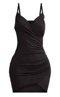 Shape Black Ruched Side Strappy Bodycon Dress -Goremje Style 1a55d3a6ed43d4f99b93fe37a5235736a259ca04 cly0076 6