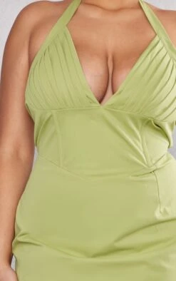 Plus Olive Pleated Bust Midi Dress -Goremje Style 1c258166b44b133f8a4876edb6024b590ea17211 cnc7299 4