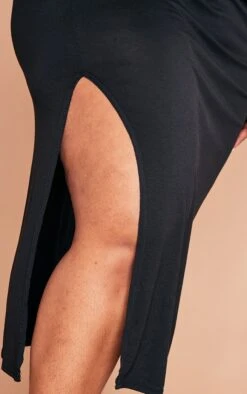 Plus Black Jersey Split Midi Dress -Goremje Style 1d1a8ac06b90f60f2fd55ab57cc049612b499313 cml2261 5