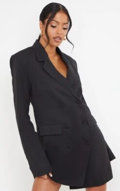 Tall Black Oversized Blazer Dress