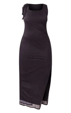 Plus Black Corsage Detail Midi Dress -Goremje Style 1ff654defb92c2b7aabf42ea2a1f1894d595c98e cne4117 5