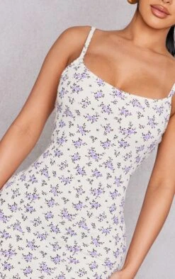 Petite Cream Strappy Floral Mini Dress -Goremje Style 1ffe1af9abe6a06ae04ccb4743f0216d5336331a cne2297 4