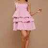 Petite Candy Pink Strappy Layered Frill Mini Dress -Goremje Style 2017db18acacd96b06740611981597201182326f cnd0133 3