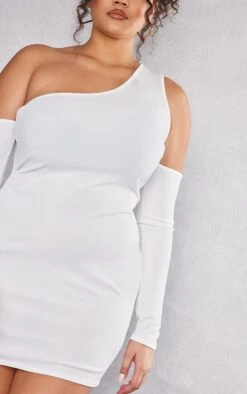 Plus White Rib Cut Out Cold Shoulder Bodycon Dress -Goremje Style 204a8da6bc2ae24f83509fad005b89985b0500fc cnd2533 4