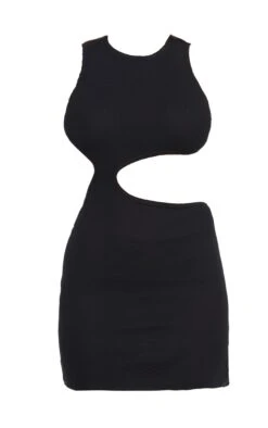 Petite Black Waffle Cut Out Racer Bodycon Dress -Goremje Style 20bcd832b8107c5b4b9ddf1e8c257230b9f4535f cmw5676 6