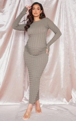 Maternity Khaki Green Bubble Textured Midaxi Dress 9 Maternity Khaki Green Bubble Textured Midaxi Dress -Goremje Style 22108bf7d1cd8017c5f2a2f5ec98771fbf227f8a cne2418 3