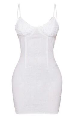 Petite White Flower Cup Detail Mini Dress -Goremje Style 223c7d976dfe0dc0be4bf96c2ec20a225520518b cnd7153 5