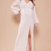 Maternity Champagne Plisse Maxi Dress With Split -Goremje Style 27676fae2047f84e5ba0f339675f30c3068983c3 cnd3091 1