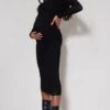 Maternity Black Shirred Long Sleeve Midi Dress -Goremje Style 27d5085ccdecfbf8283bd43b8c347ba677dfd131 cnd0103 1