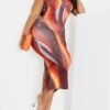 Plus Brown Ombre Stripe Cup Detail Midi Dress -Goremje Style 28063da8a190f49ec9ea7b70d37f836b1af906c0 cmr6972 1