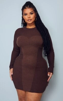 Plus Brown Two Tone Contrast Seam High Neck Dress 9 Plus Brown Two Tone Contrast Seam High Neck Dress -Goremje Style 2958c35e22b9be64e5ff0dc17c5a6780af8988c3 cmv3333 4