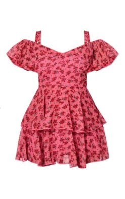 Petite Pink Chiffon Ditsy Print Frilled Mini Dress -Goremje Style 29aadd010ff590233a7eb4728935e94298eca11a cnd3289 5